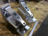 Automotive attribute checking fixture, main block, 5-axis CNC machined in 1 set-up.